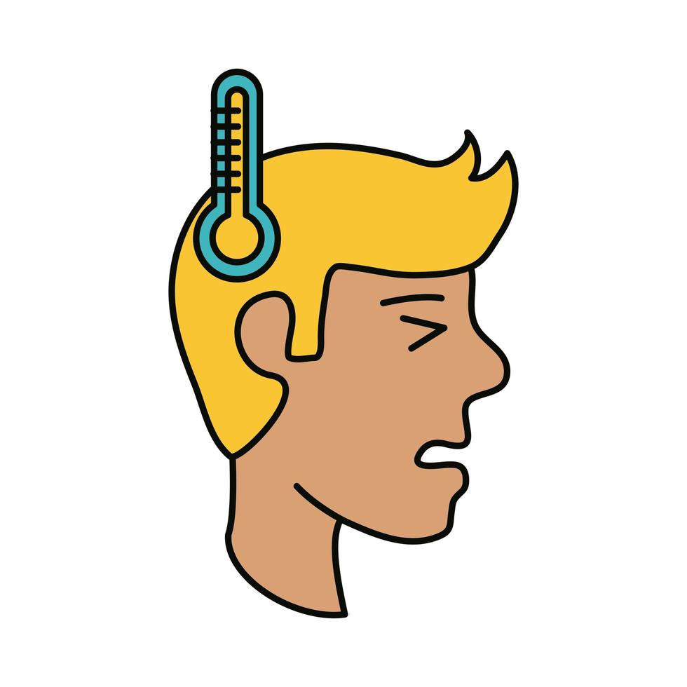 covid 19 coronavirus, fever people disease, prevention spread outbreak pandemic flat style icon vector