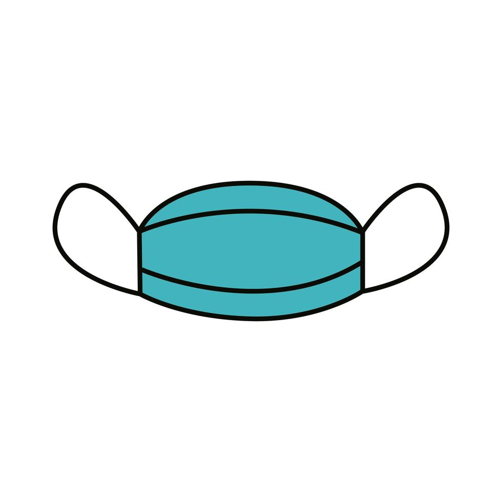 medical mask protection, covid 19 coronavirus prevention spread outbreak disease pandemic flat style icon vector