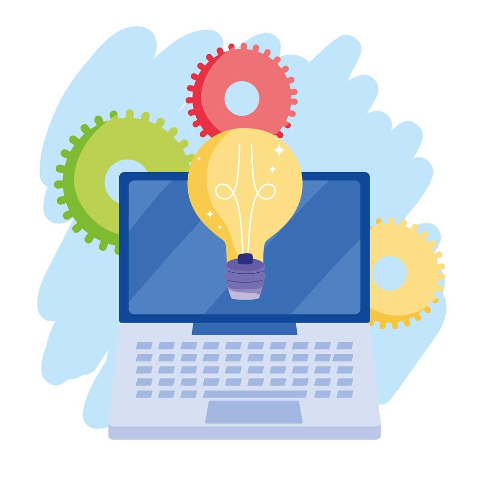 online payment, laptop solution creativity, ecommerce market shopping, mobile app vector