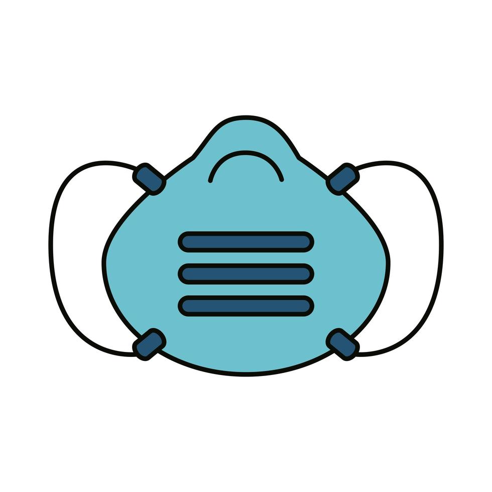 medical mask protection, covid 19 coronavirus prevention spread outbreak disease pandemic flat style icon vector