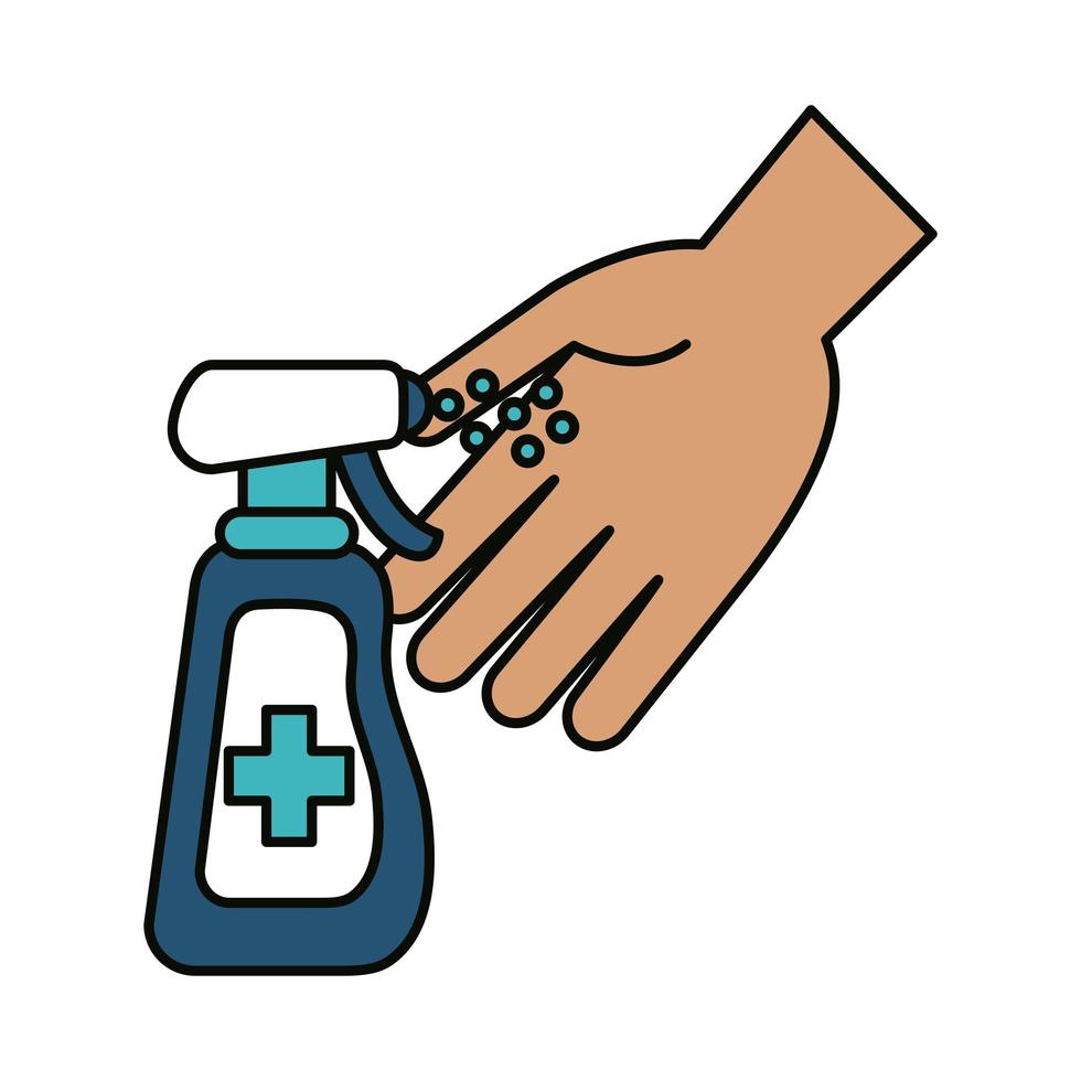 covid 19 coronavirus, sanitizer bottle product hand, prevention spread outbreak disease pandemic flat style icon vector