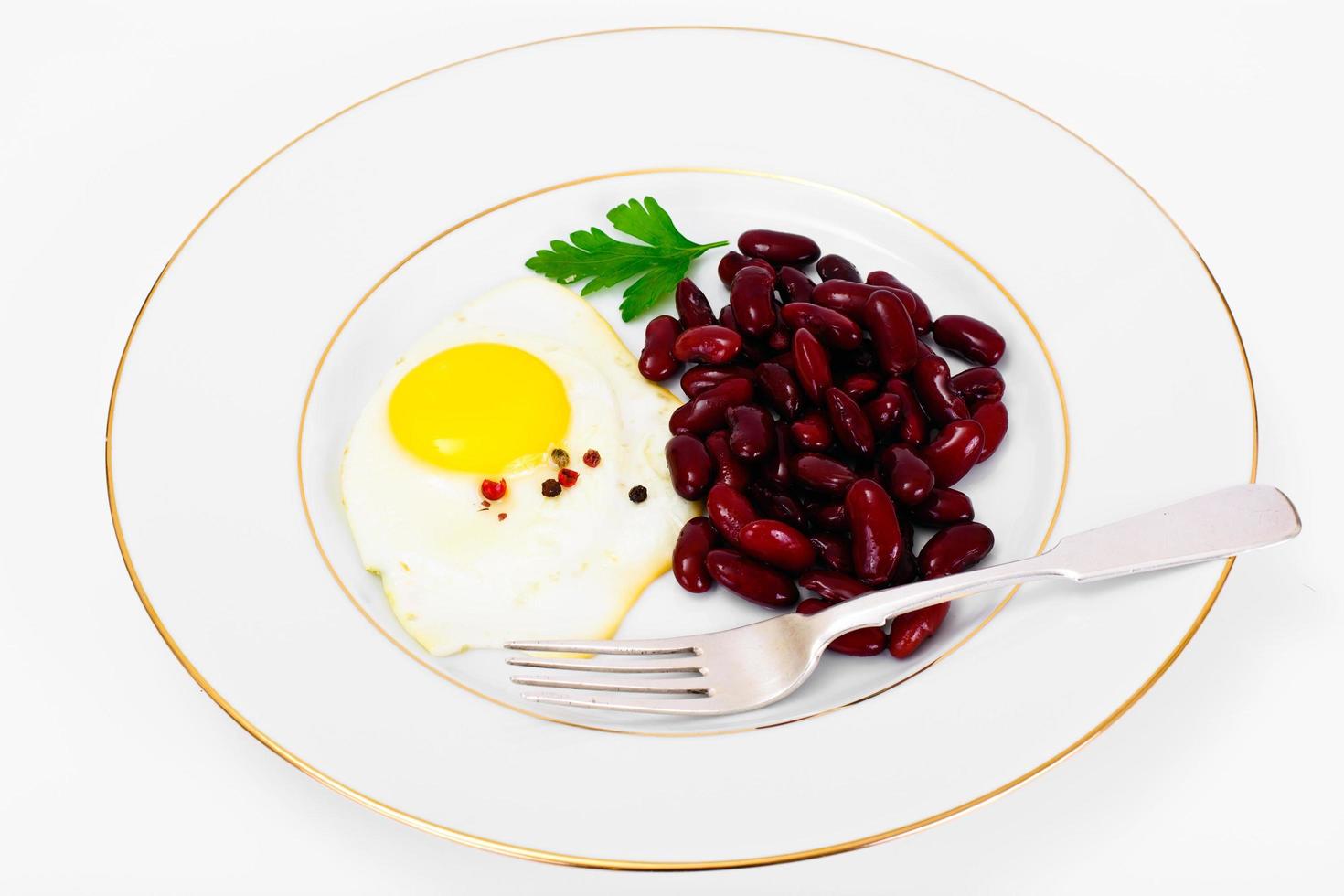 Fried Egg with Red Beans photo