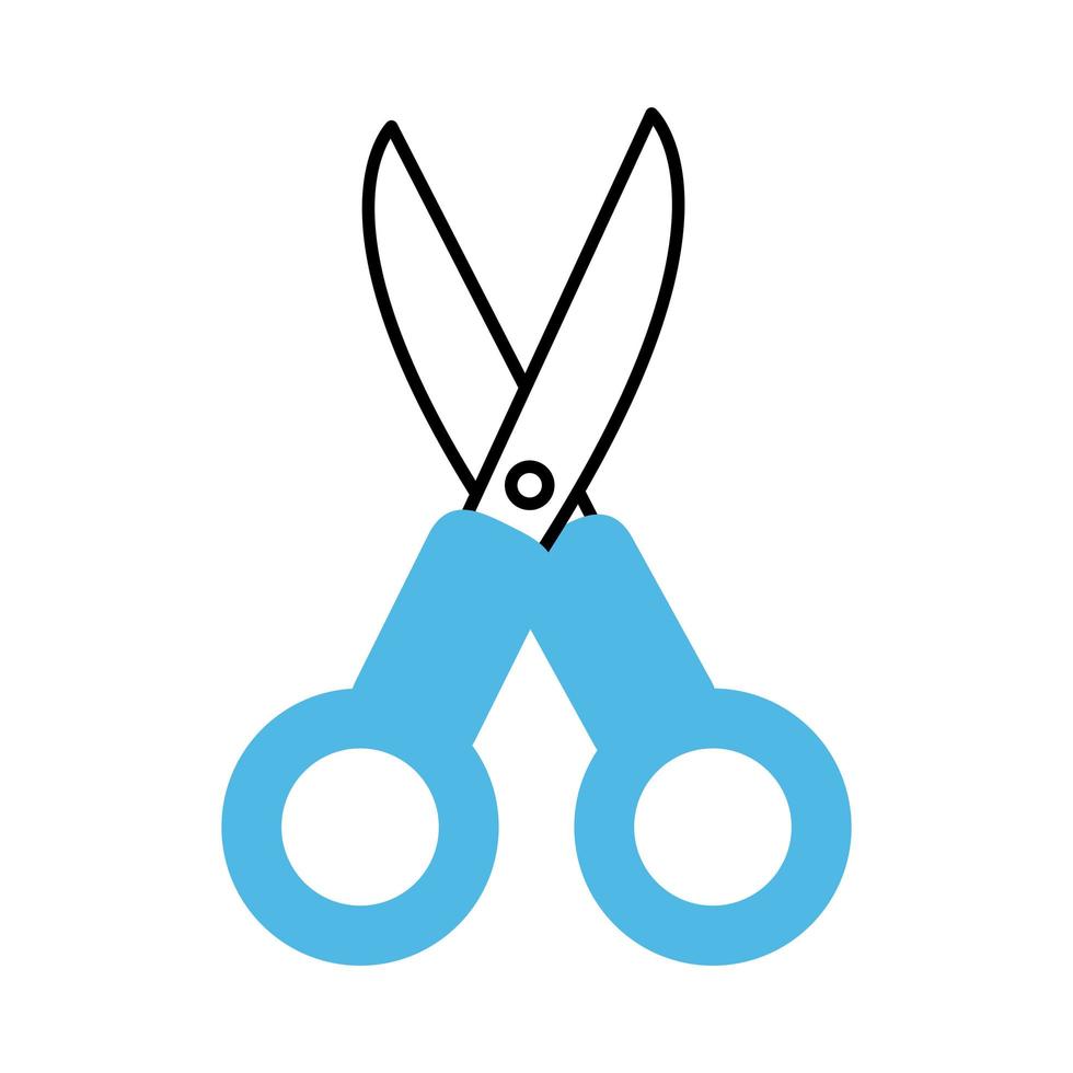open scissors equipment tool line and fill style icon vector