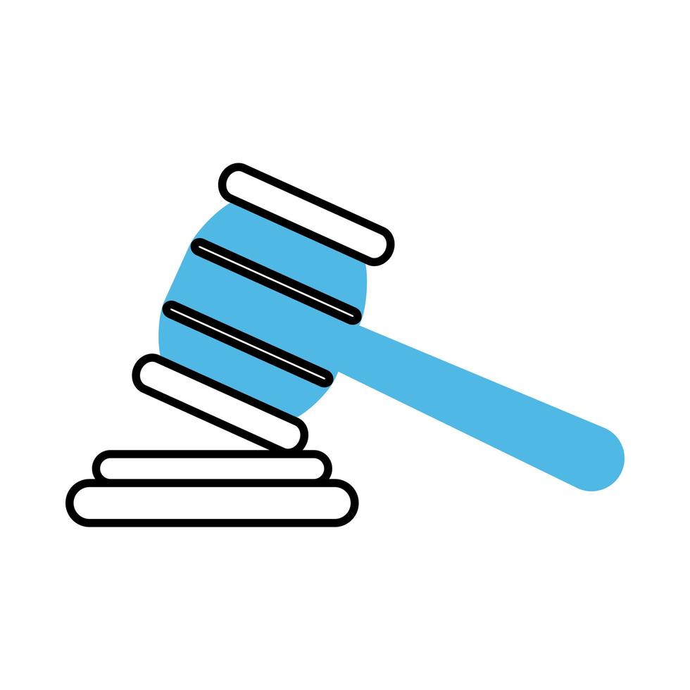 hammer auction bid marketing and e commerce line and fill style icon vector
