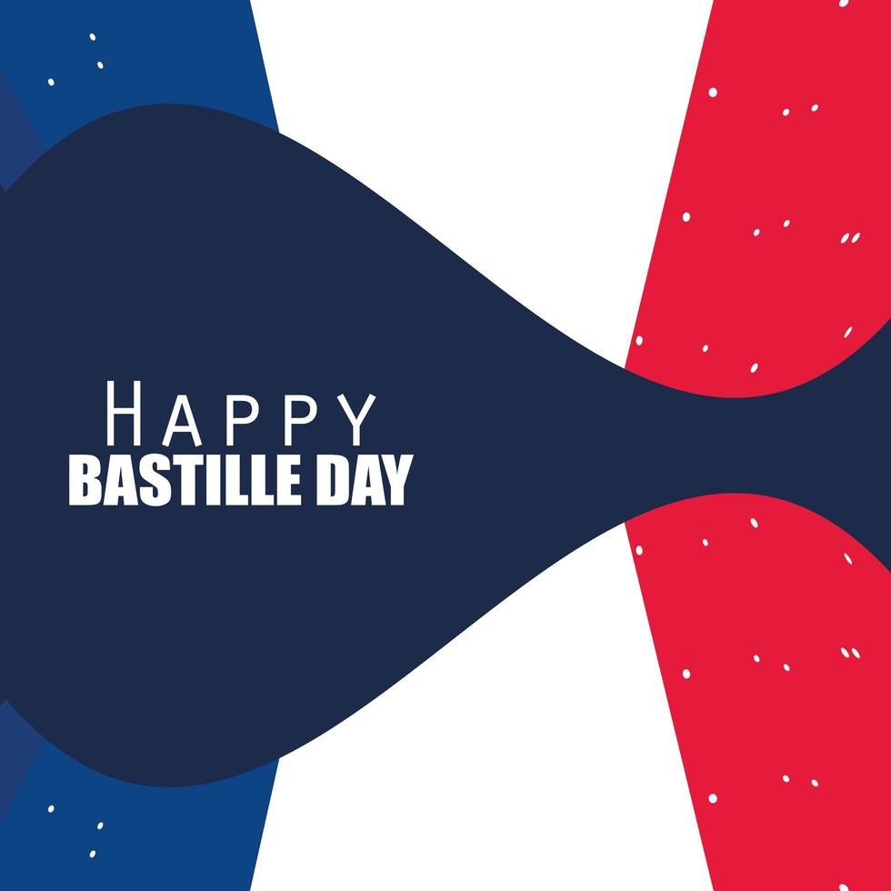 france flag background of happy bastille day vector design