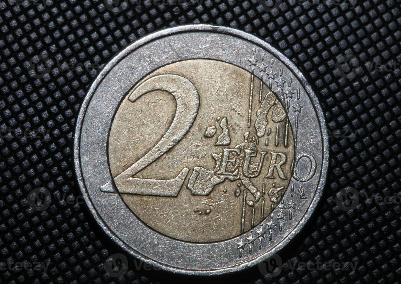 Macro shots of euro coins background 2 Euro coin year of manufacture 2002 country Greece high quality big size prints photo