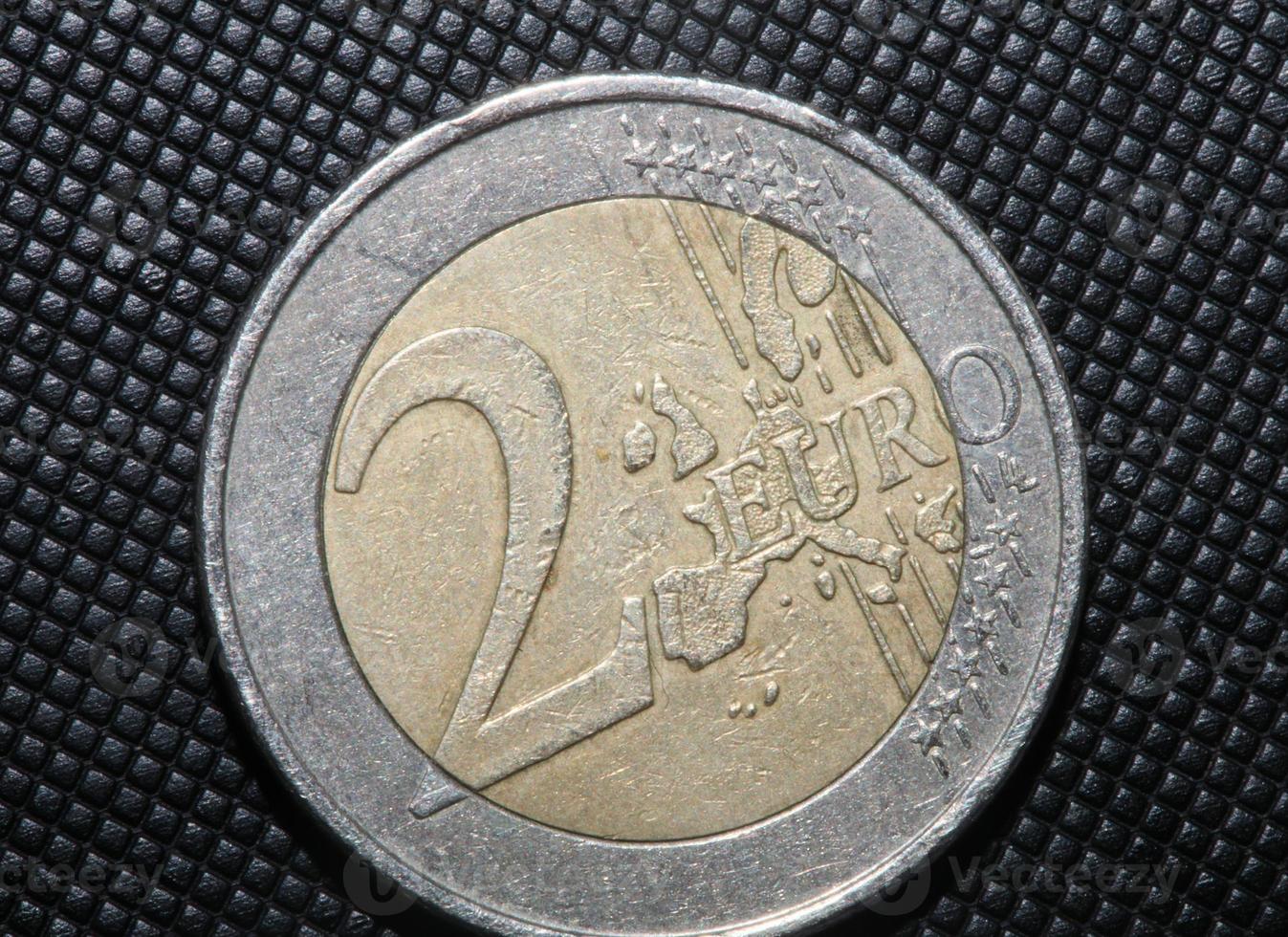 Macro shots of euro coins background 2 Euro coin year of manufacture 2002 country Greece high quality big size prints photo