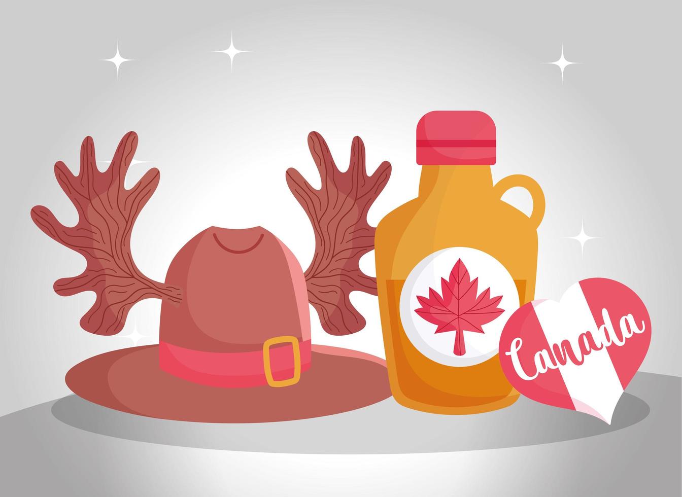 Canadian maple syrup and hat with horns vector design