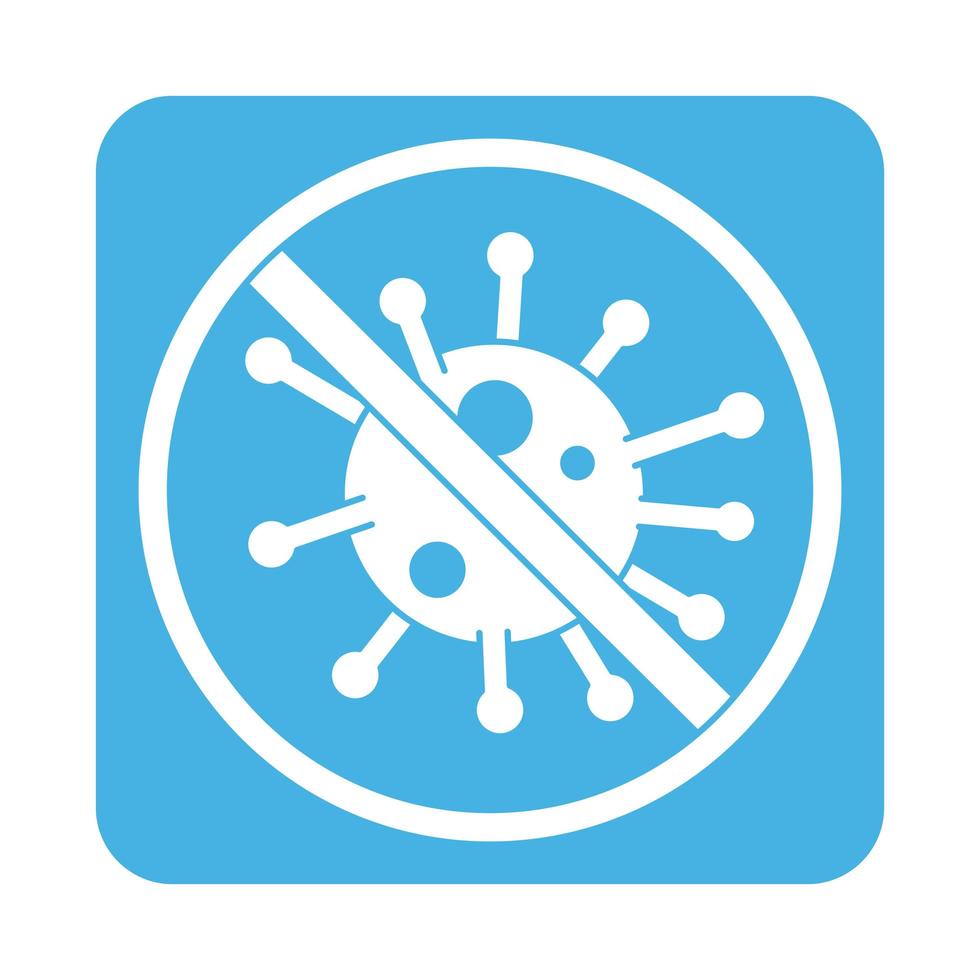 covid 19 coronavirus prevention danger disease pandemic block style icon vector