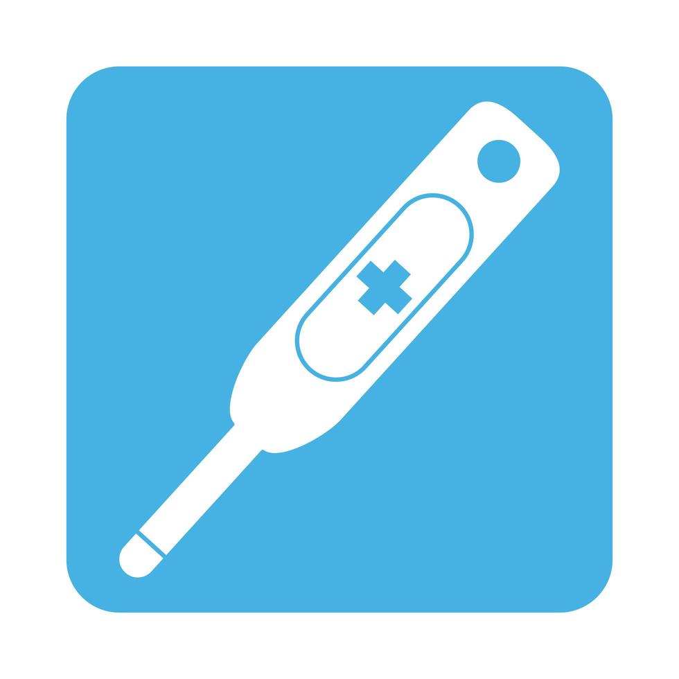 covid 19 coronavirus prevention thermometer temperature block style icon vector