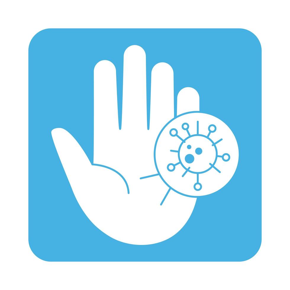 covid 19 coronavirus prevention protection outbreak disease block style icon vector