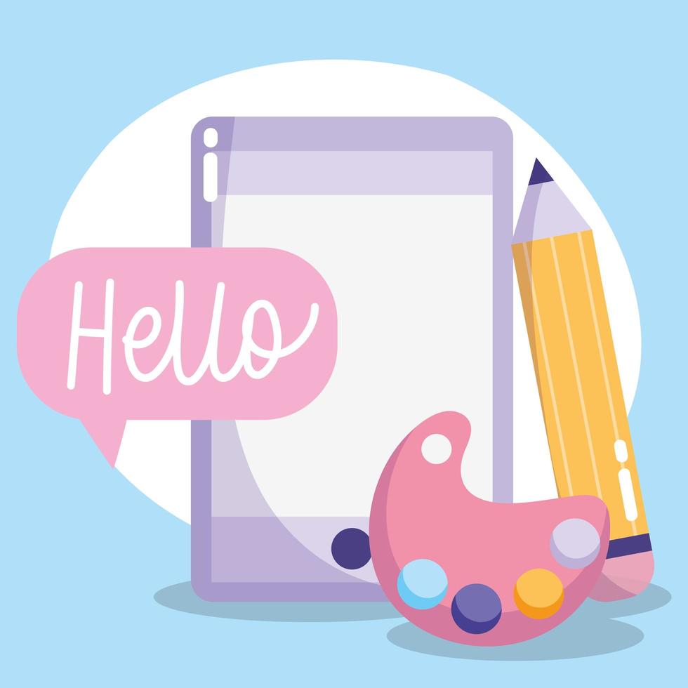 communication and technology, smartphone pencil creativity innovation idea vector