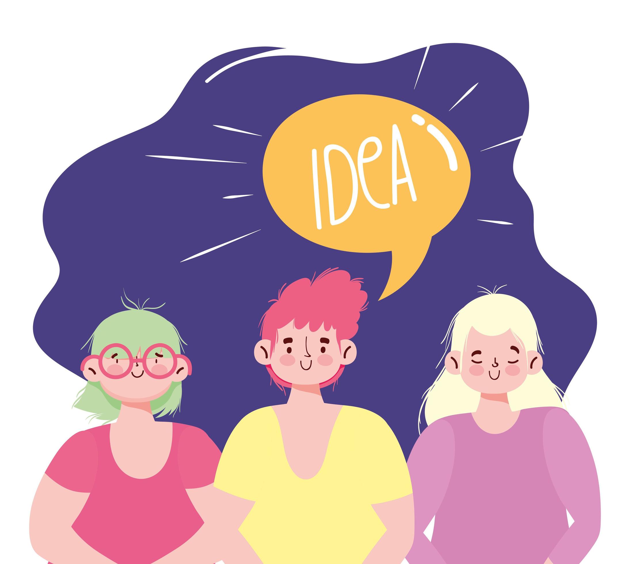 People Creativity And Technology Young Persons Characters Cartoon Idea People Creativity And Technology Young Persons Characters Cartoon Idea