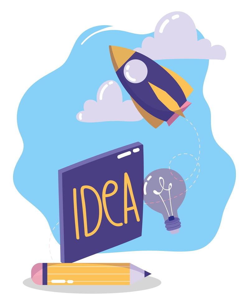 communication and technology, mobile idea startup pencil vector