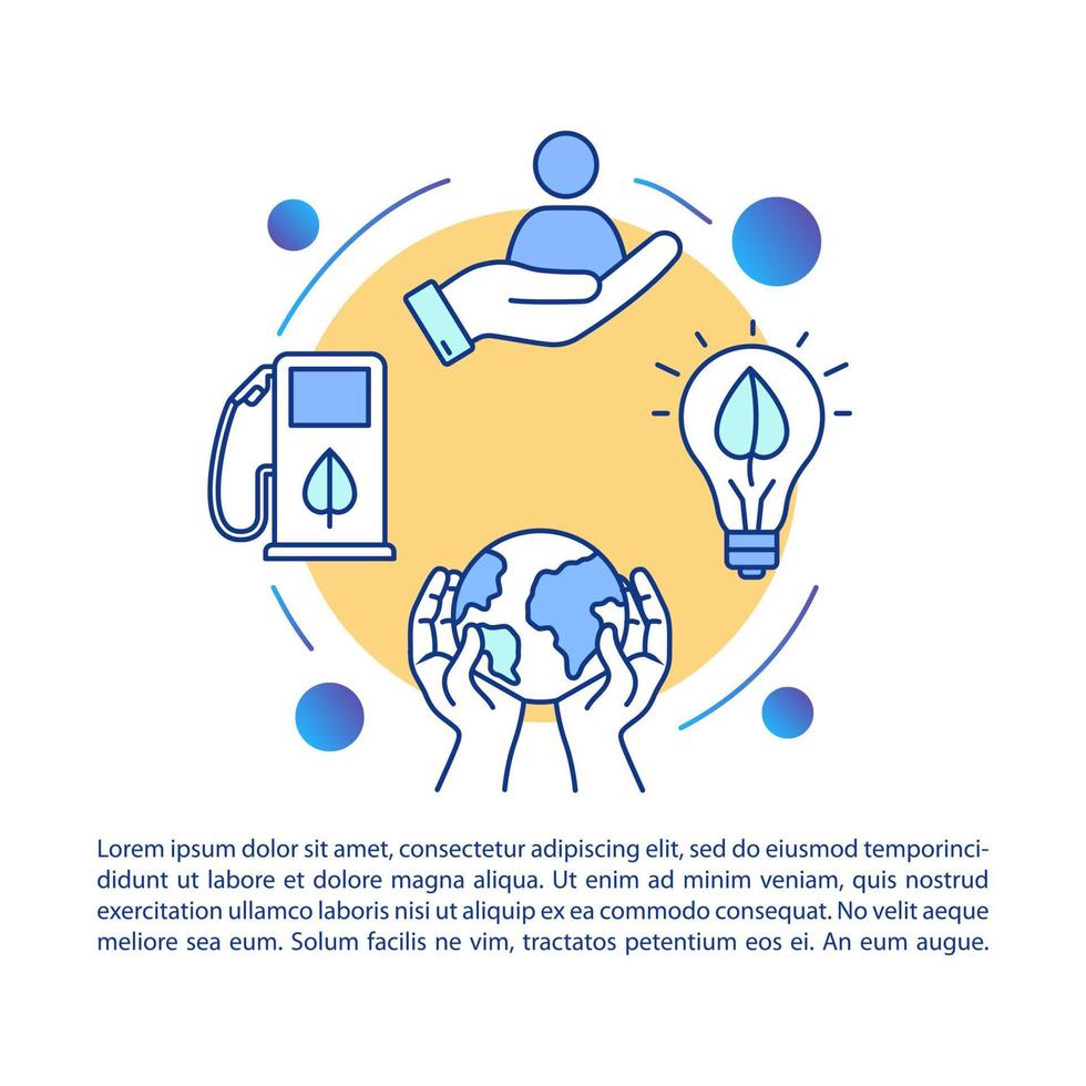 Responsible consumption concept icon with text. Nature protection. Resources and energy preservation. PPT page vector template. Brochure, magazine, booklet design element with linear illustrations