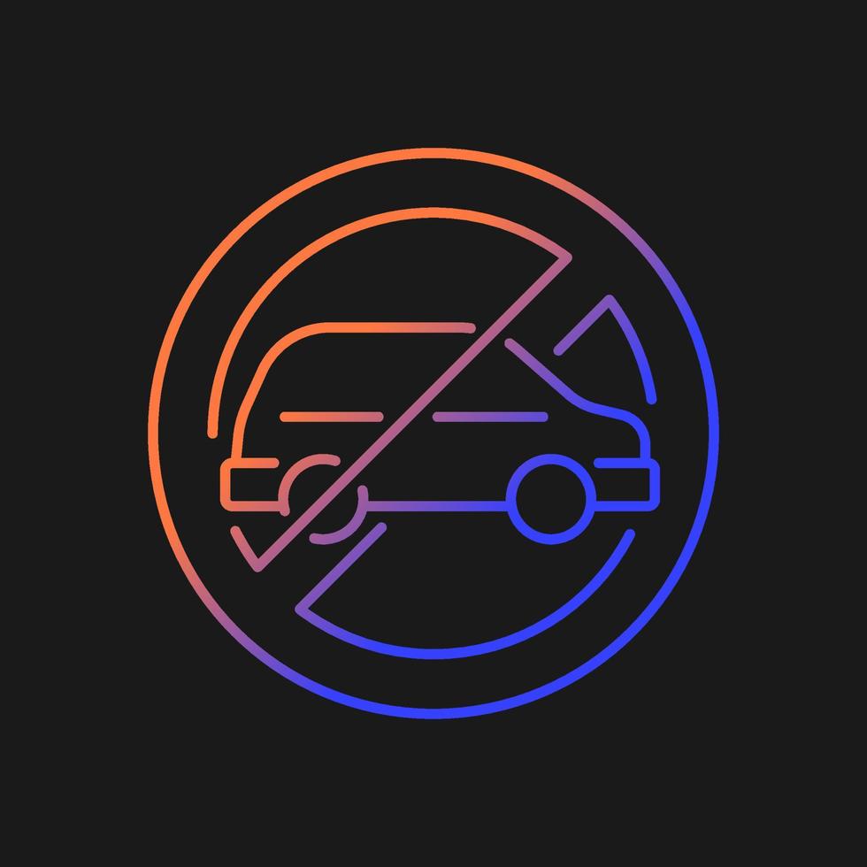 No using when driving gradient vector manual label icon for dark theme. Thin line color symbol. Modern style pictogram. Vector isolated outline drawing for product use instructions