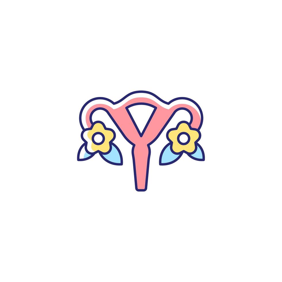 Modern femininity RGB color icon. Ending gender discrimination. Feminist activist. Personal freedom for women. Female health. Social movement. Isolated vector illustration. Simple filled line drawing