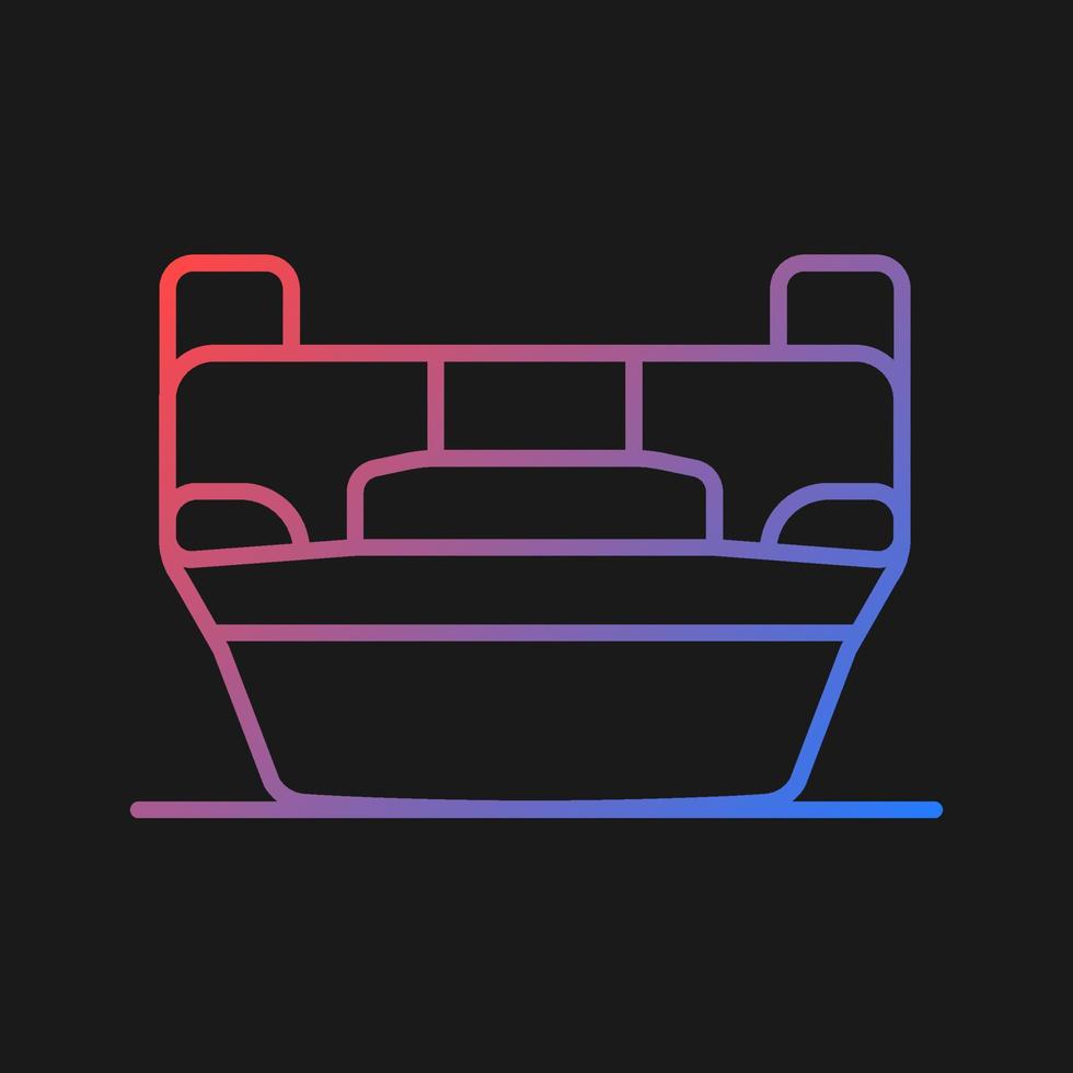 Rollover crash gradient vector icon for dark theme. Car flipping over. Vehicle loses balance. Head-on collision. Thin line color symbol. Modern style pictogram. Vector isolated outline drawing
