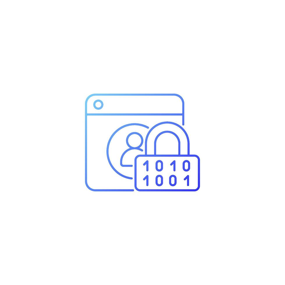 Password encryption gradient linear vector icon. Database control. Online privacy. Password management. Thin line color symbol. Modern style pictogram. Vector isolated outline drawing