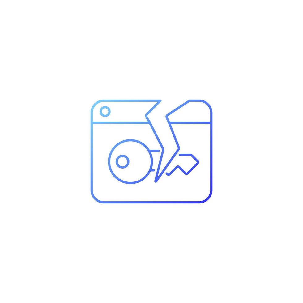 Data breach gradient linear vector icon. Hacker attack. Phishing for private data. Info leakage. Password management. Thin line color symbol. Modern style pictogram. Vector isolated outline drawing