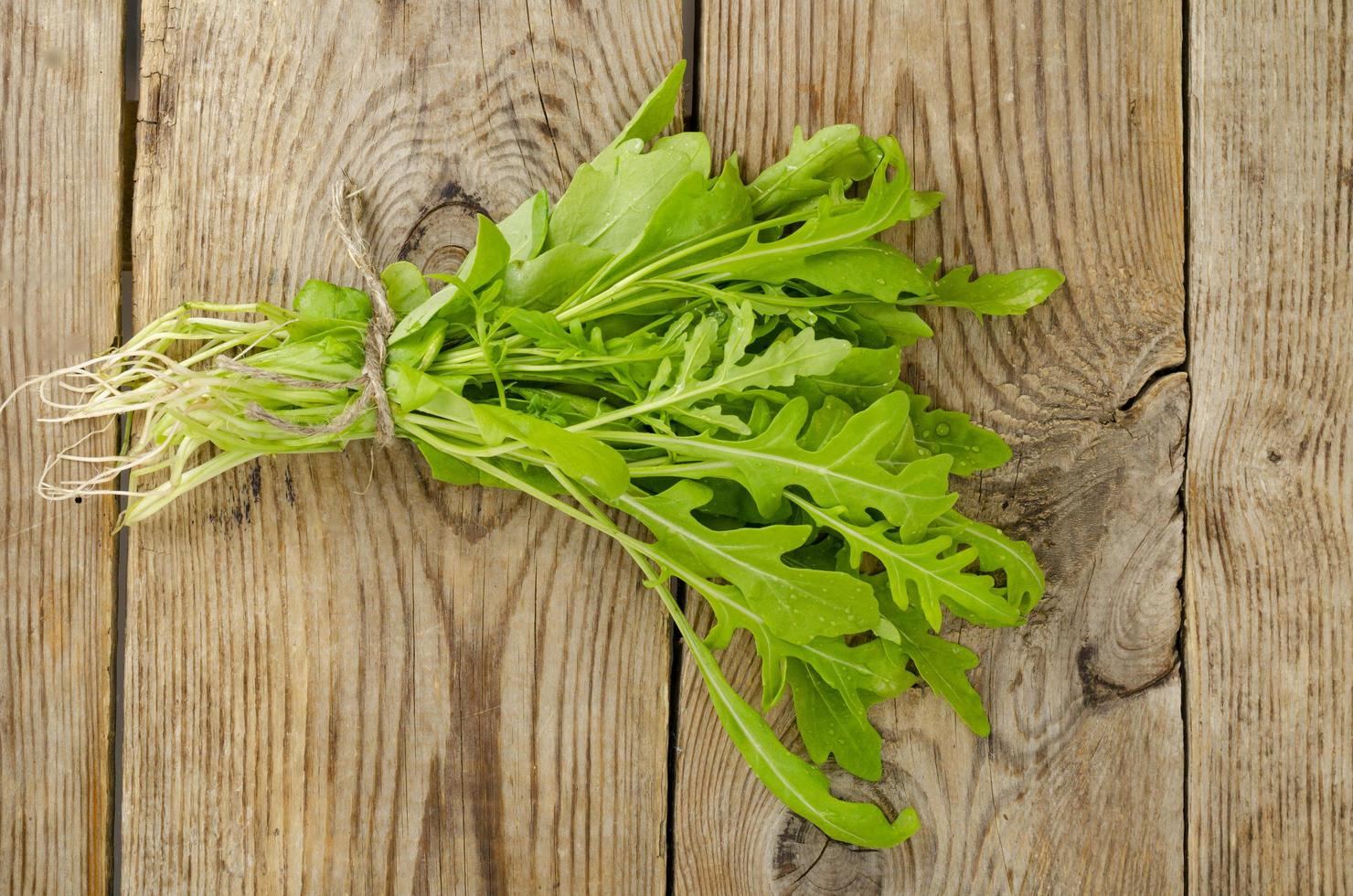 Bunch of fresh green arugula. Studio Photo