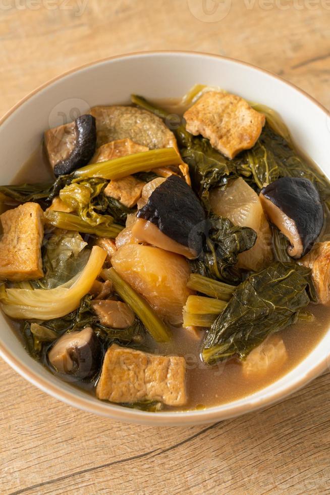 Chinese vegetable stew  with tofu or mixture of vegetables soup photo