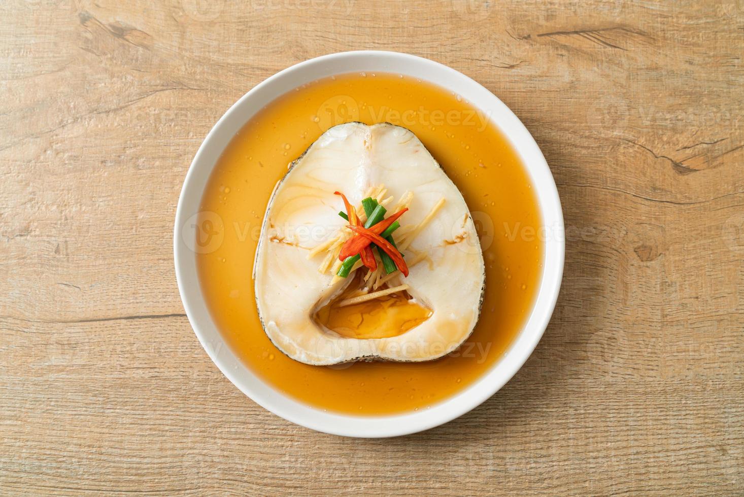 Steamed Cod Fish with Soy Sauce 4423585 Stock Photo at Vecteezy