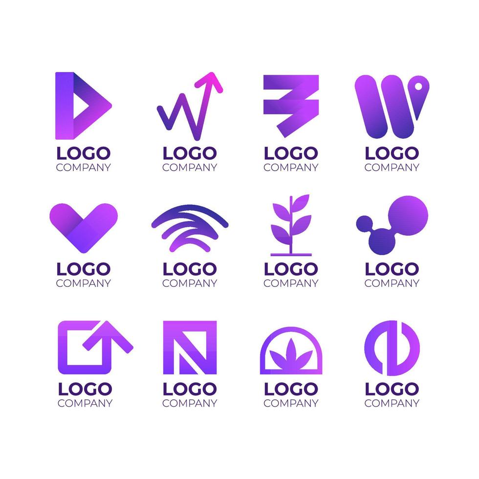 conjunto de logotipo de color degradado vector