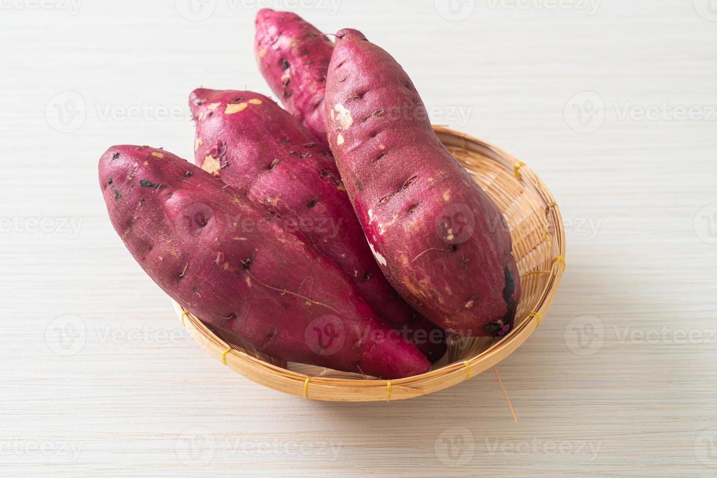 Japanese sweet potatoes on basket photo