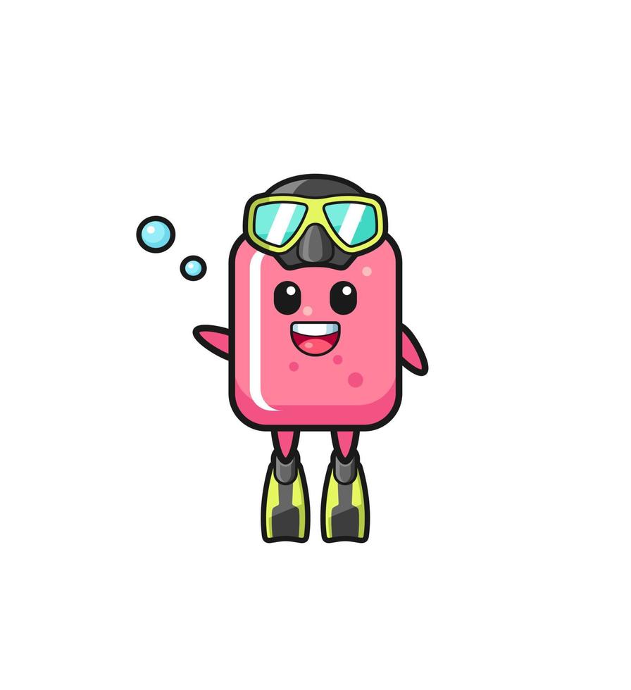 the bubble gum diver cartoon character vector