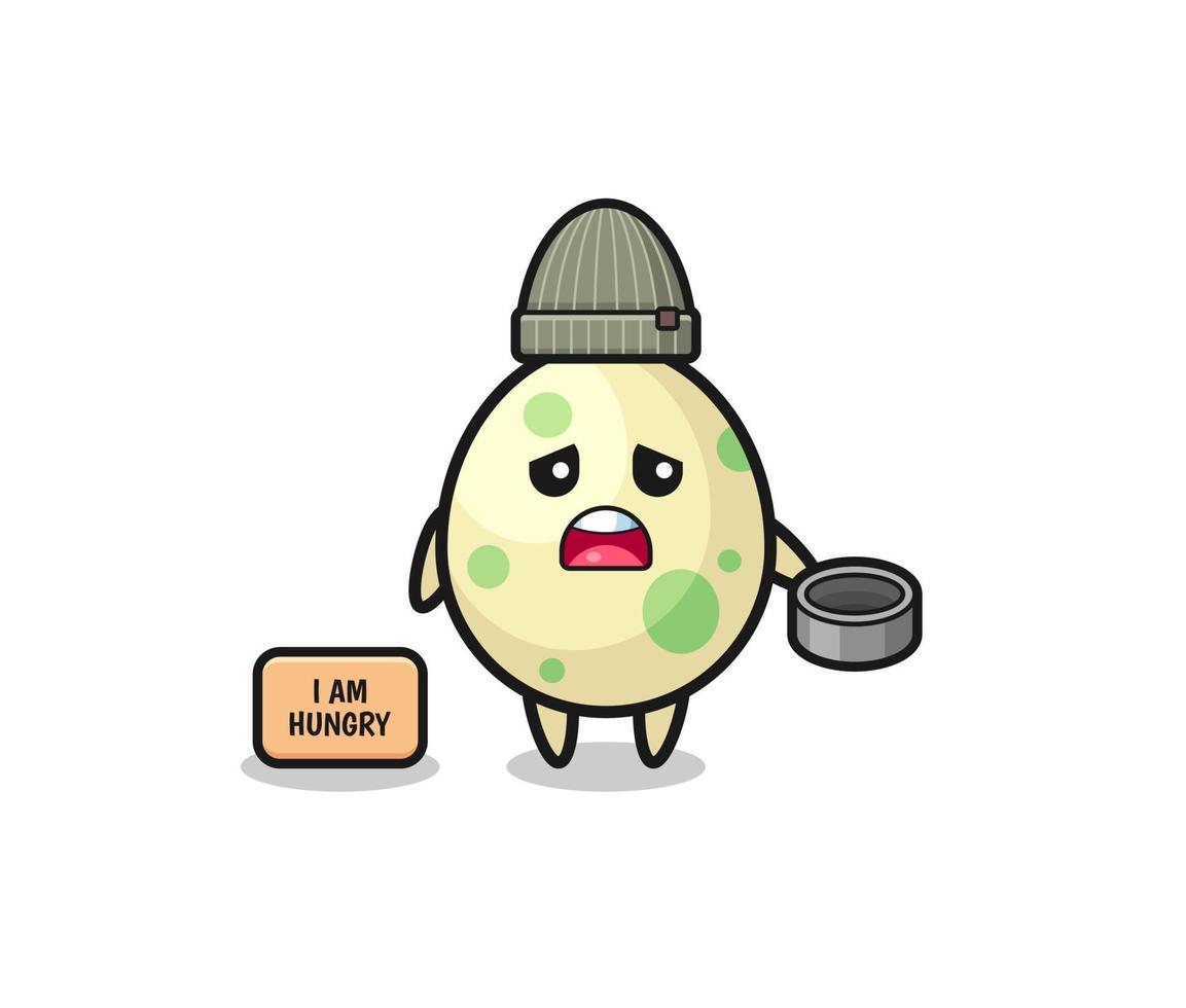 cute spotted egg beggar cartoon character vector