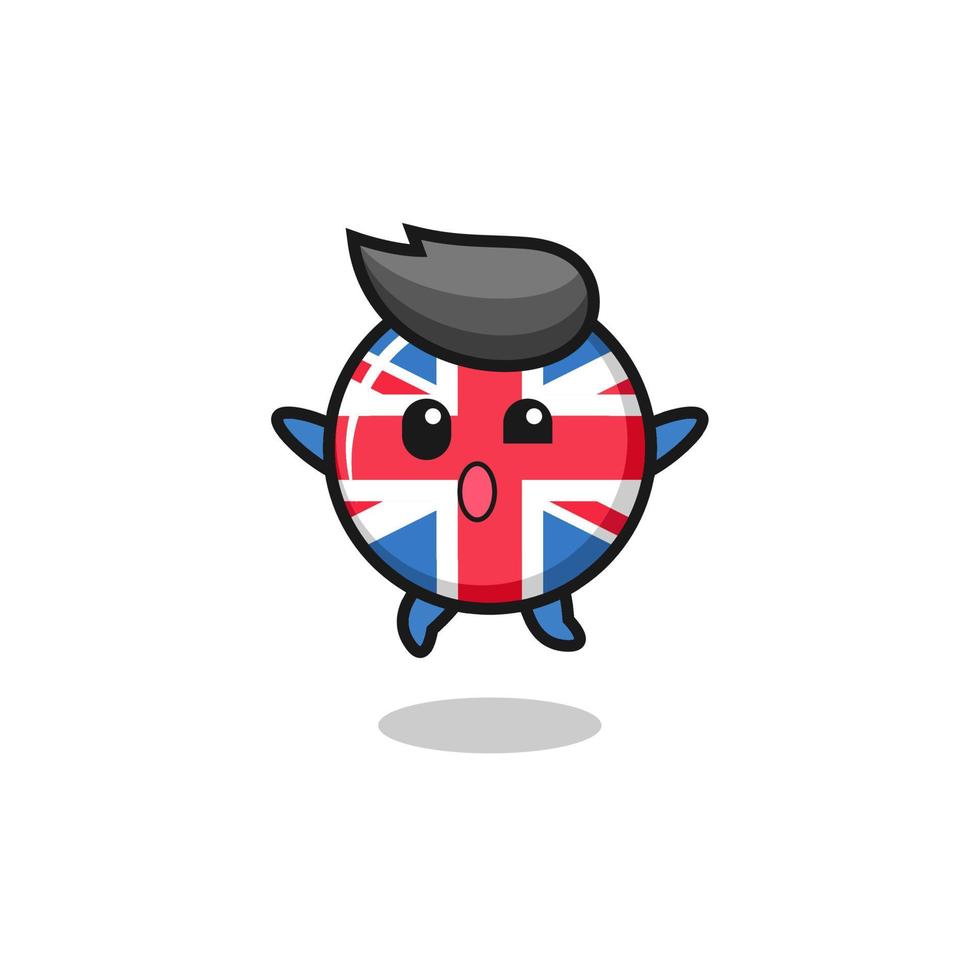 united kingdom flag character is jumping gesture vector