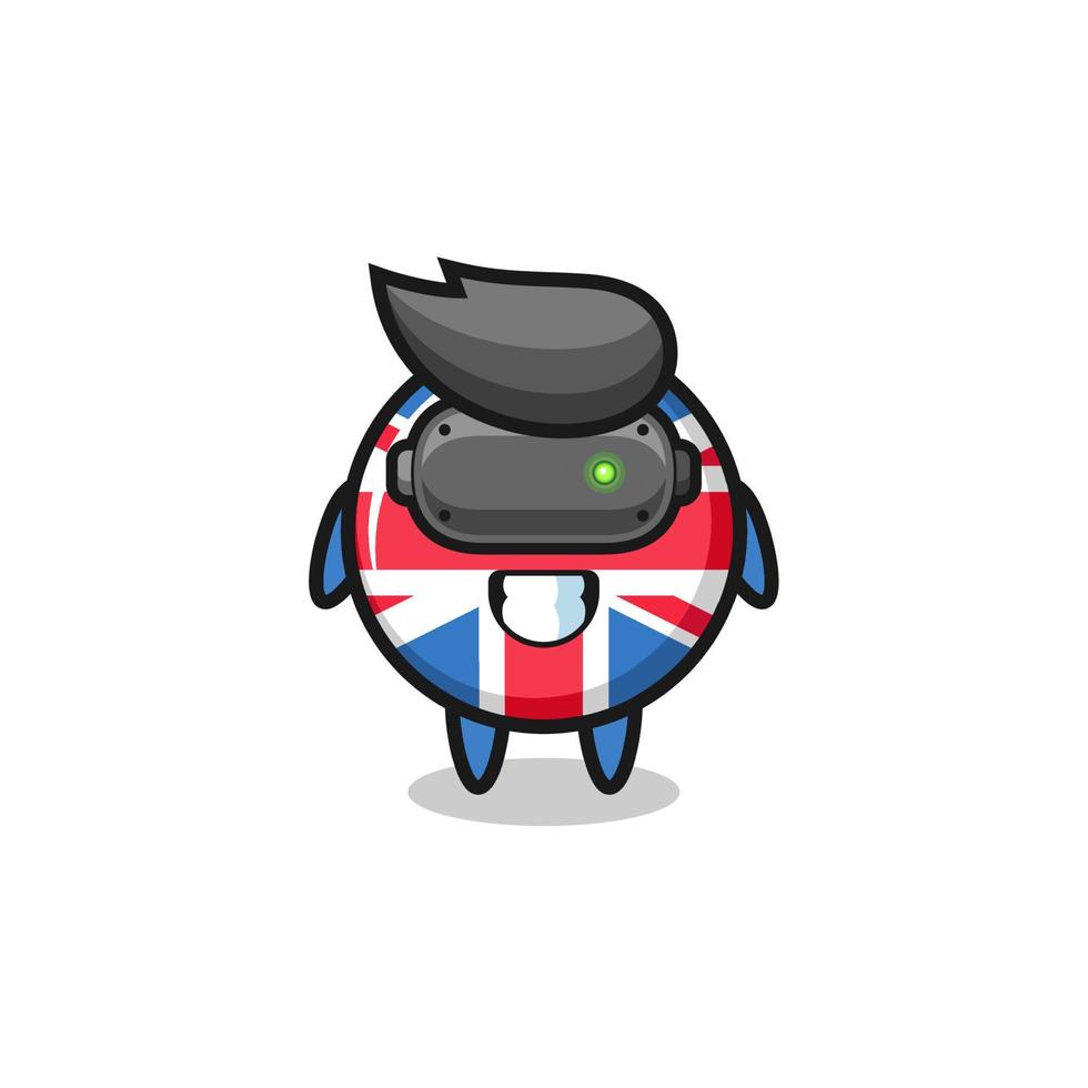 cute united kingdom flag using VR headset vector