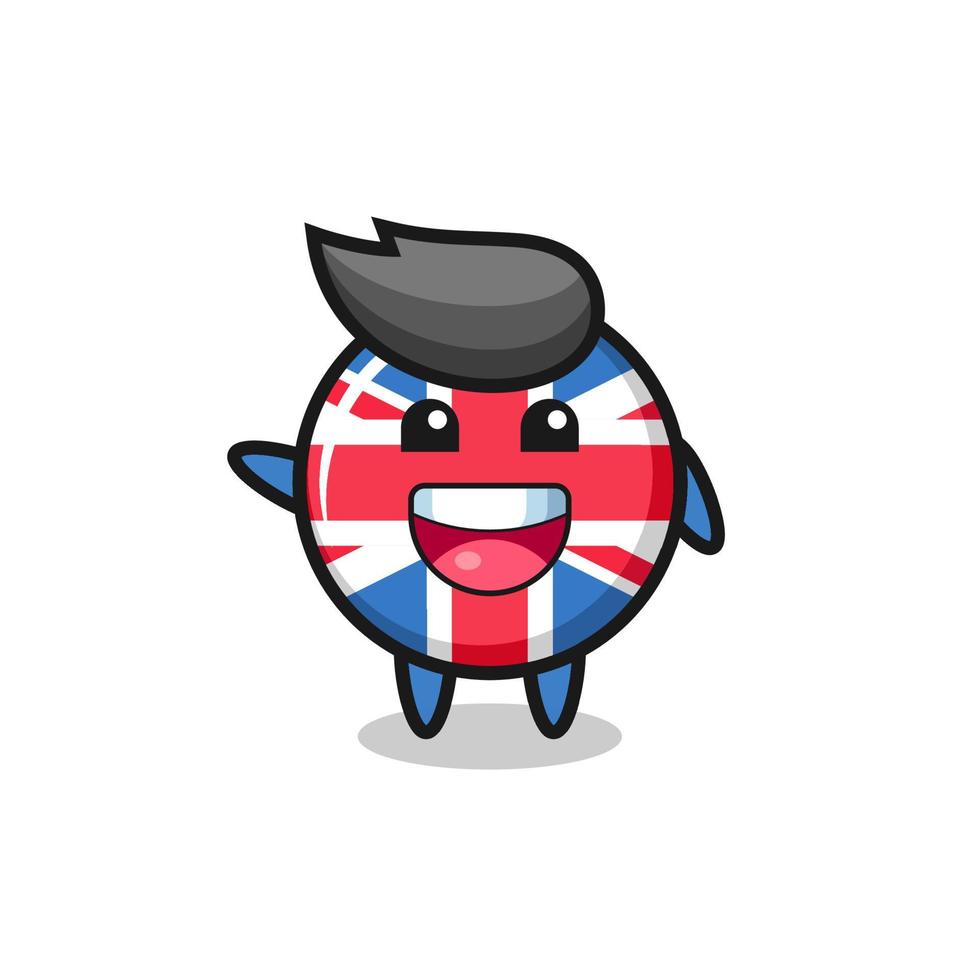 happy united kingdom flag cute mascot character vector