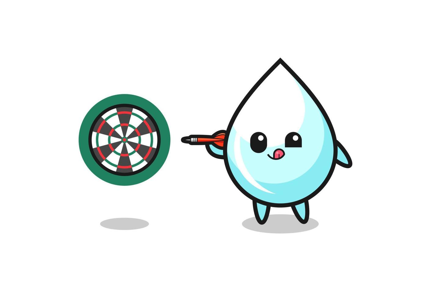 cute milk drop is playing dart vector