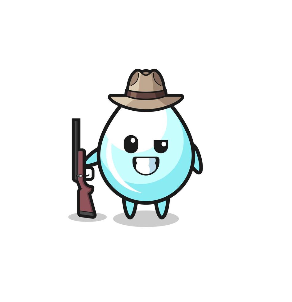 milk drop hunter mascot holding a gun vector