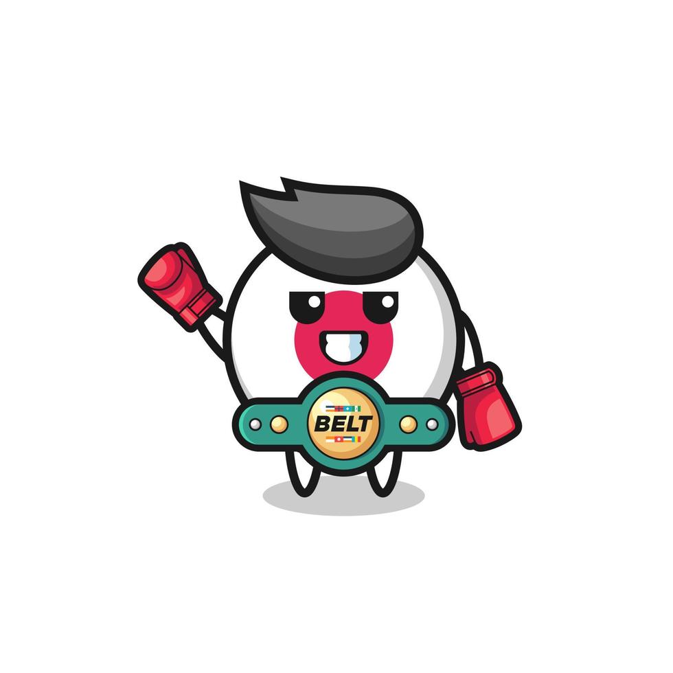 personaje de la mascota del boxeador de la bandera de japón vector