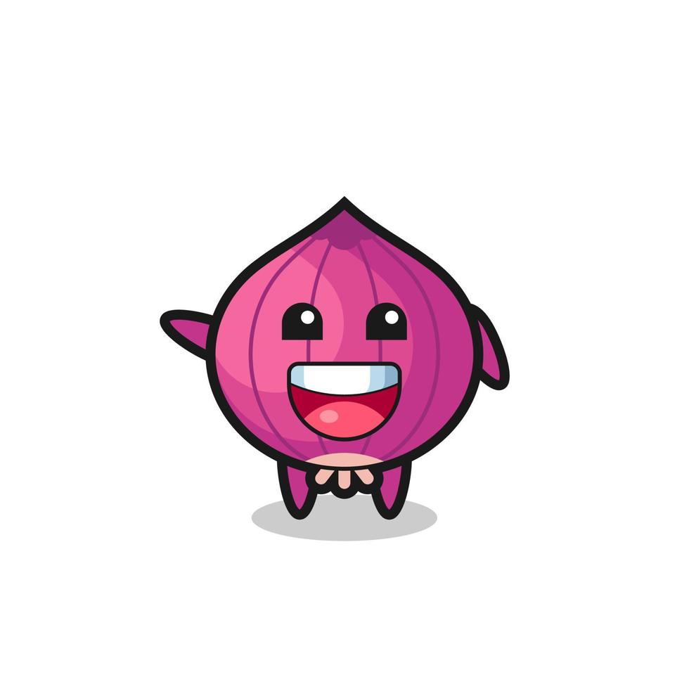 happy onion cute mascot character vector