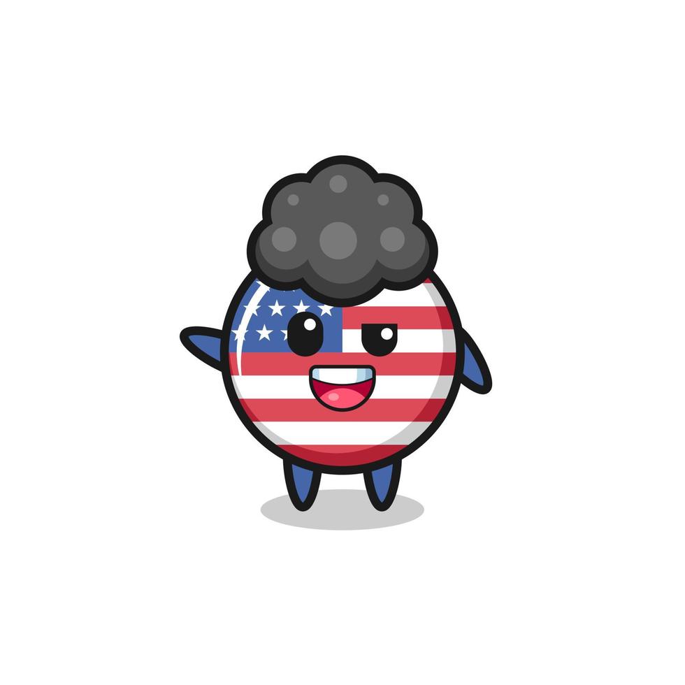 united states flag character as the afro boy vector