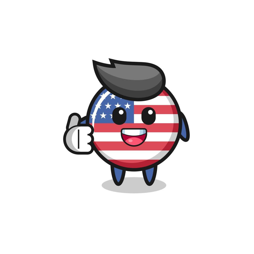 united states flag mascot doing thumbs up gesture vector