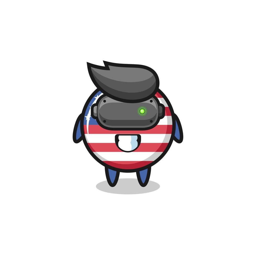 cute united states flag using VR headset vector