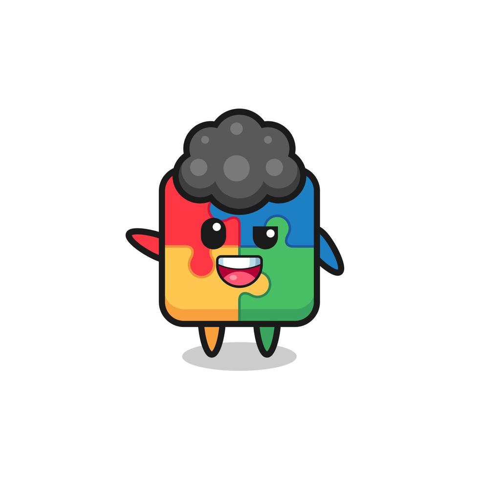 puzzle character as the afro boy vector
