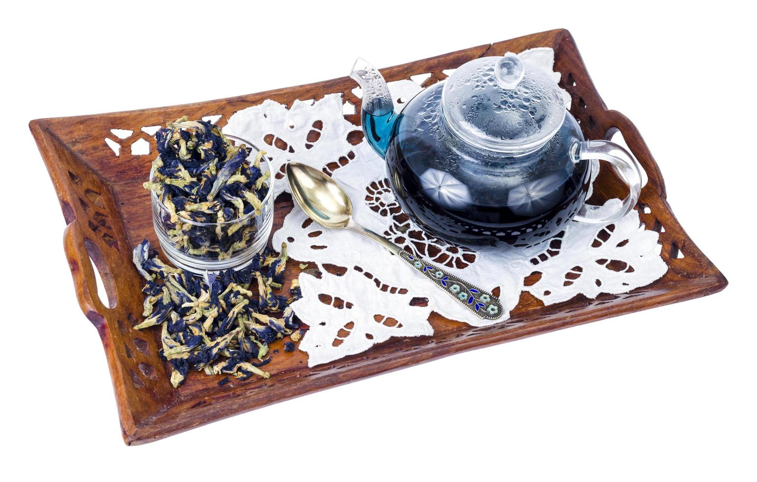 Dried flowers of Clitoria ternatea plant, blue tea. 4425250 Stock Photo