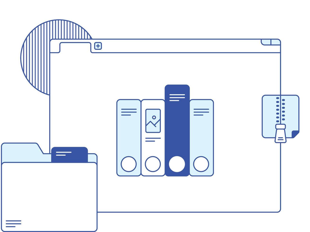 archiving and structuring files vector