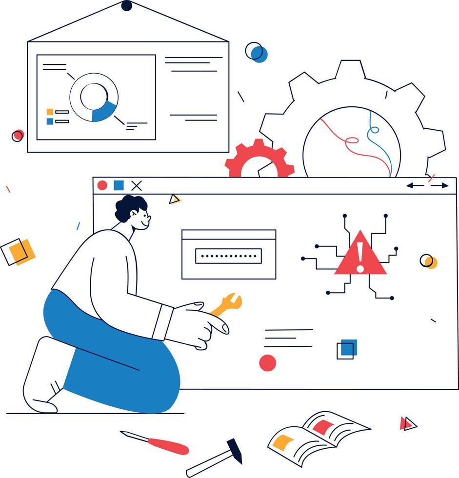 Business preparation and repair vector