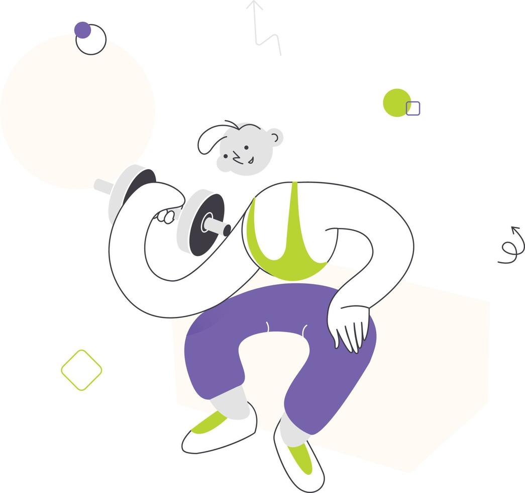 Man lifting dumbbell vector