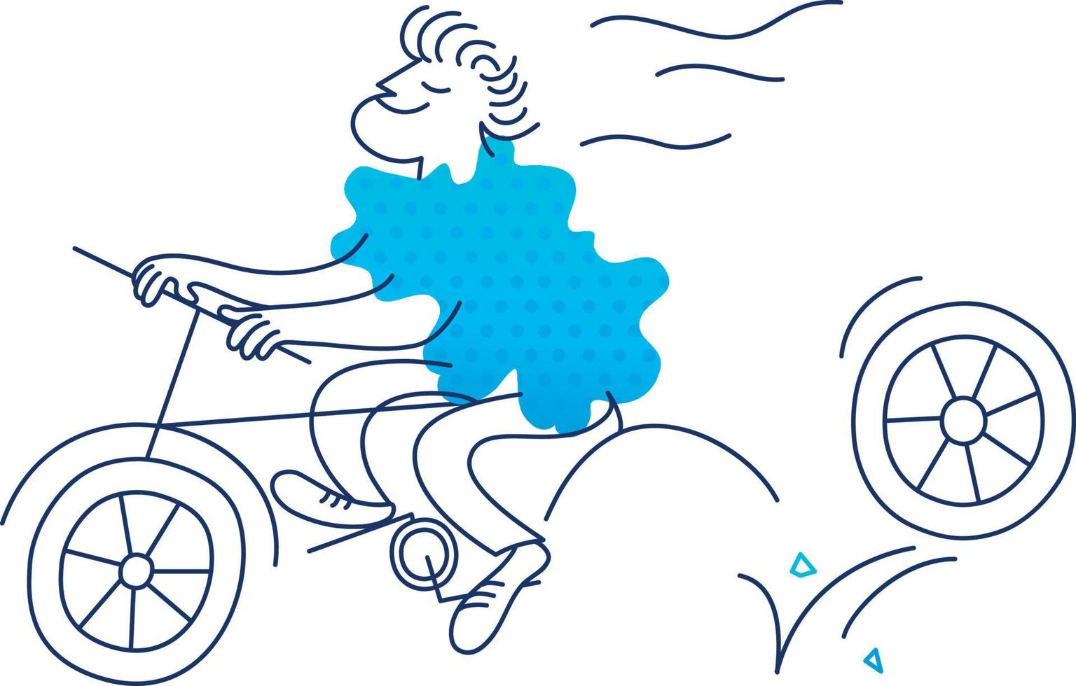 Cycling driver lost a wheel vector