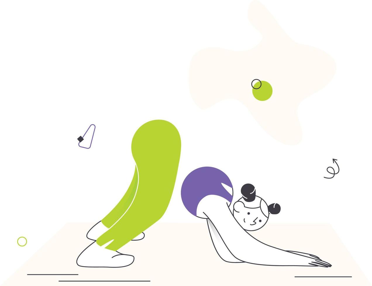 chica haciendo yoga vector