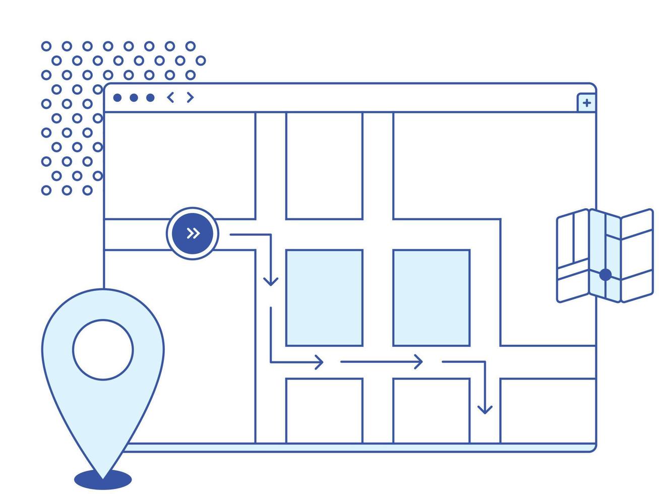 conveniente navegación por mapa vector