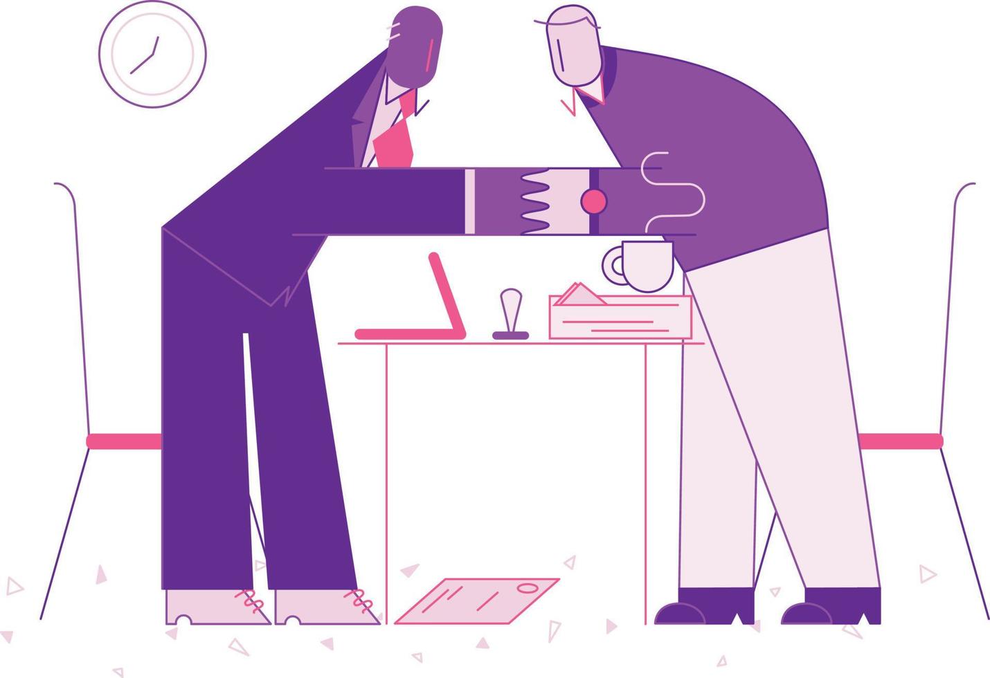 Partners shake hands vector